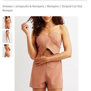 Striped cut out romper